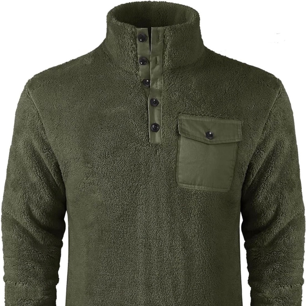 Men's Lightweight Synchilla 3/4 button Fleece Pullover forest green size XXL